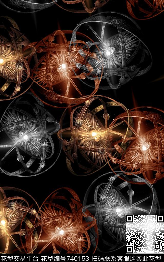 抽象几何纹理圆形印花时尚潮流男装夹克外套印花欧美复古大牌纹理印花数码印花华亿平台下载（图片编号: 740153） - 瓦栏（Walan）