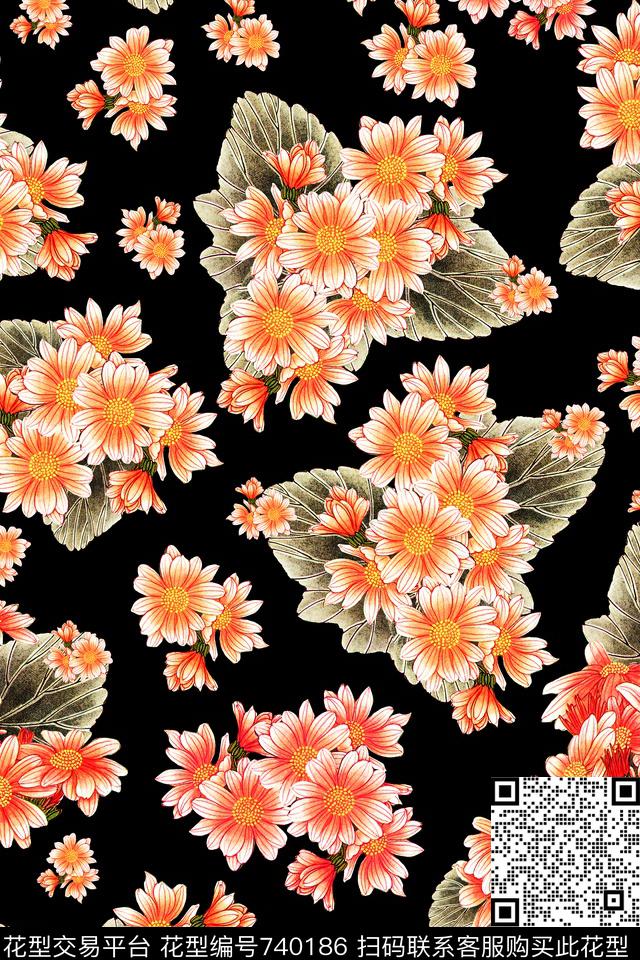 小碎花花朵花卉数码印花华亿平台下载（图片编号: 740186） - 瓦栏（Walan）
