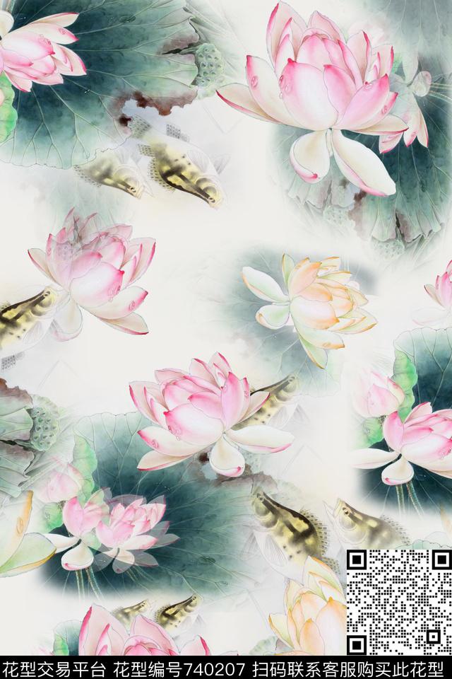 花朵花卉数码印花华亿平台下载（图片编号: 740207） - 瓦栏（Walan）