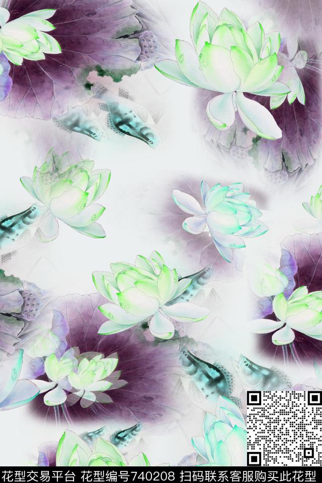 花朵花卉数码印花华亿平台下载（图片编号: 740208） - 瓦栏（Walan）