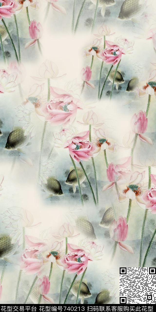 花朵花卉数码印花华亿平台下载（图片编号: 740213） - 瓦栏（Walan）