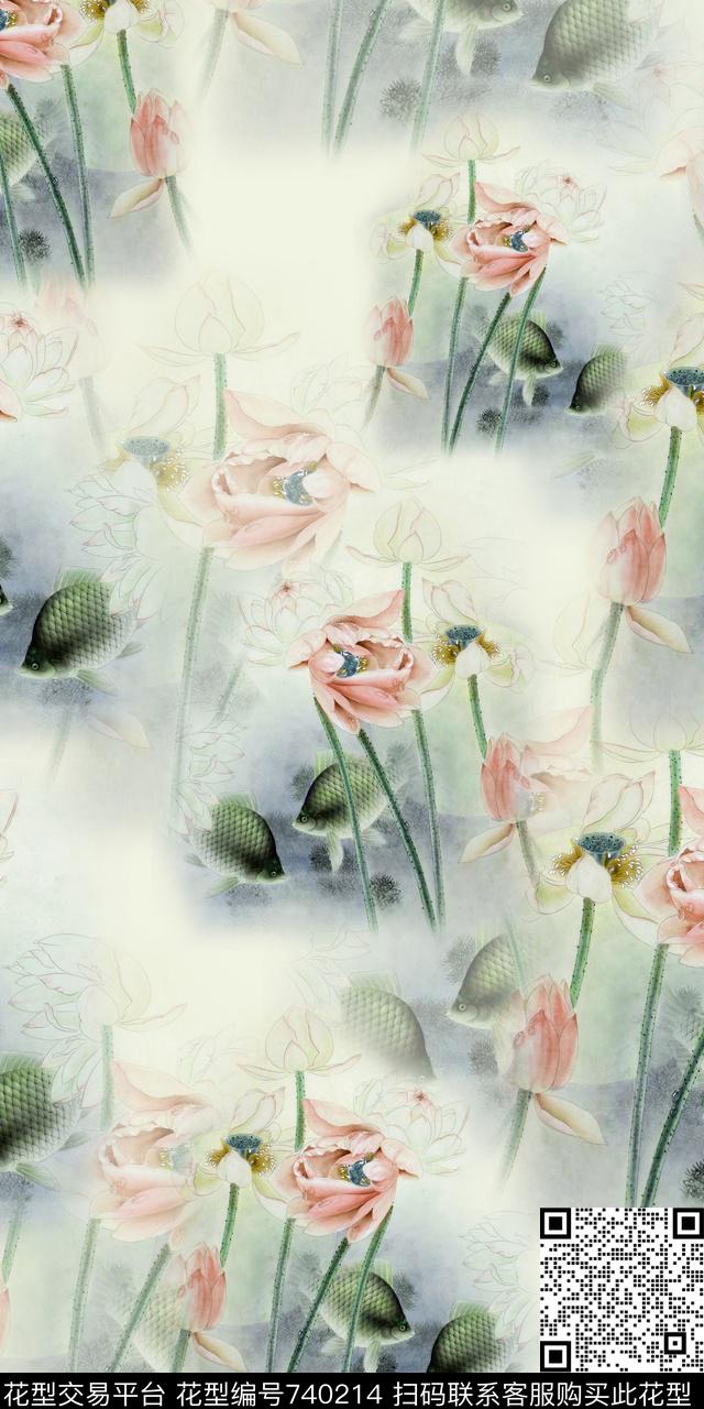 花朵花卉数码印花华亿平台下载（图片编号: 740214） - 瓦栏（Walan）