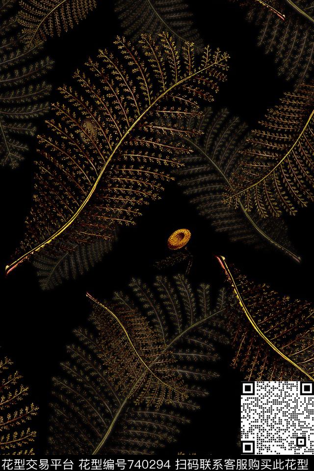 花卉叶子男装数码印花华亿平台下载（图片编号: 740294） - 瓦栏（Walan）