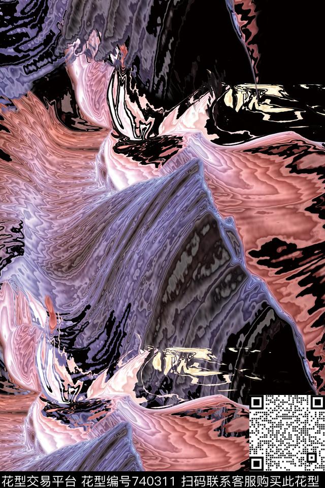 肌理纹理炫彩数码印花华亿平台下载（图片编号: 740311） - 瓦栏（Walan）