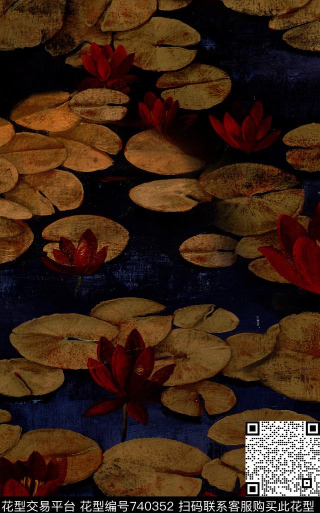 小碎花大花花朵数码印花华亿平台下载（图片编号: 740352） - 瓦栏（Walan）