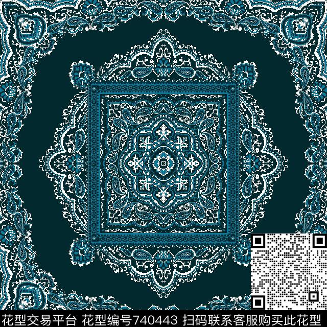 火腿花佩斯利腰果传统印花华亿平台下载（图片编号: 740443） - 瓦栏（Walan）