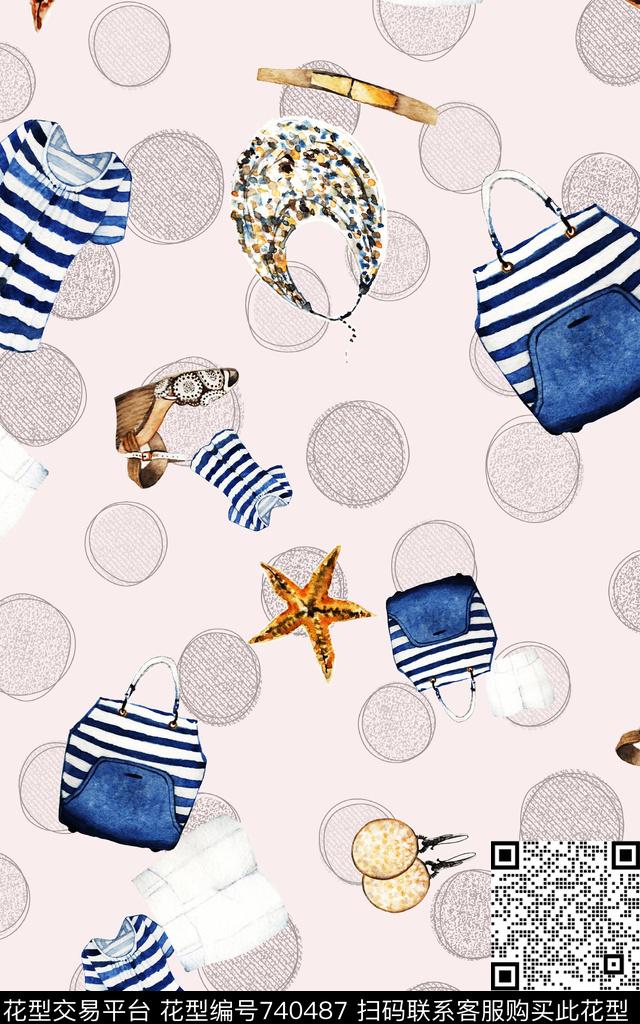 小清新衣服圆点数码印花华亿平台下载（图片编号: 740487） - 瓦栏（Walan）