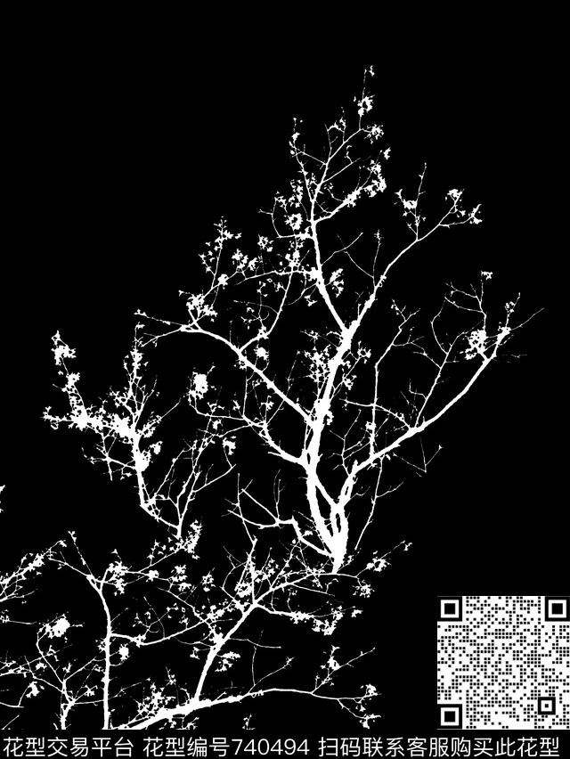 抽象纹理几何树数码印花时尚潮流男装夹克外套衬衫T恤印花欧美复古大牌华亿平台印花数码印花华亿平台下载（图片编号: 740494） - 瓦栏（Walan）