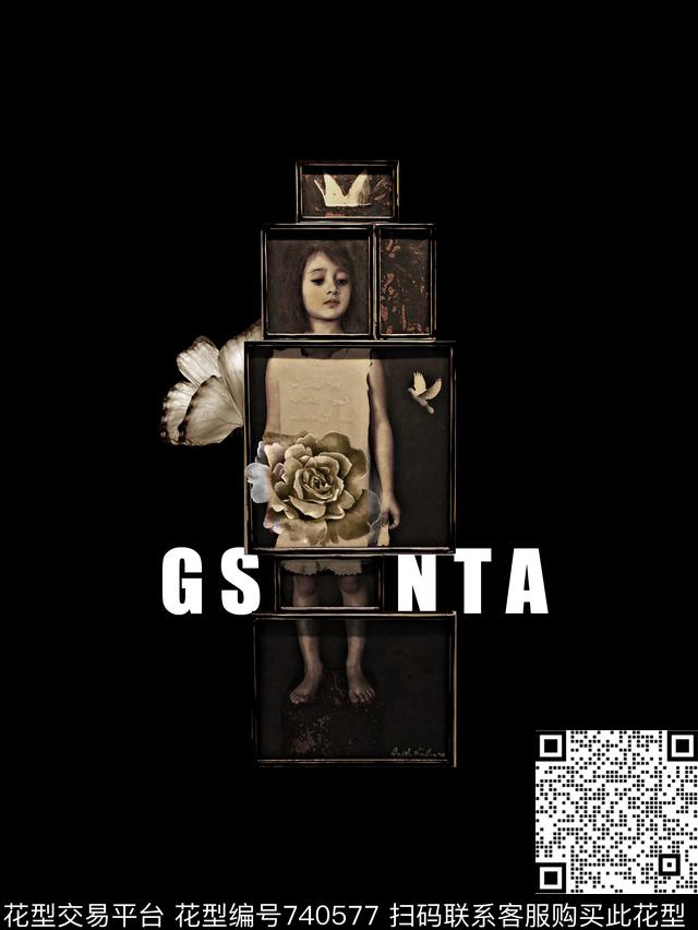 复古照片蝴蝶男装华亿平台数码印花华亿平台下载（图片编号: 740577） - 瓦栏（Walan）