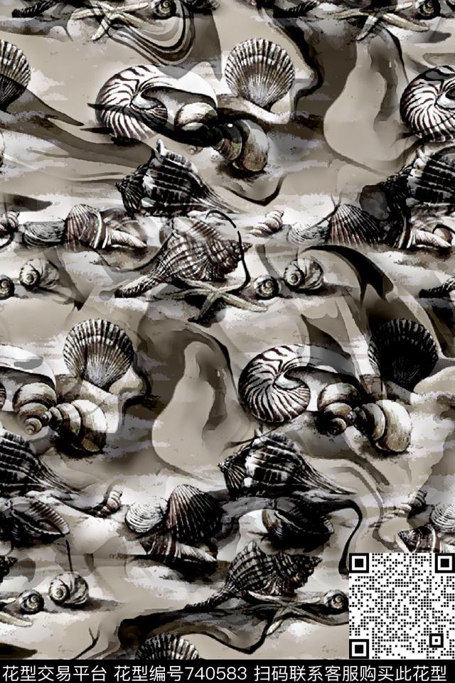 海洋风海螺男装夹克华亿平台数码印花华亿平台下载（图片编号: 740583） - 瓦栏（Walan）