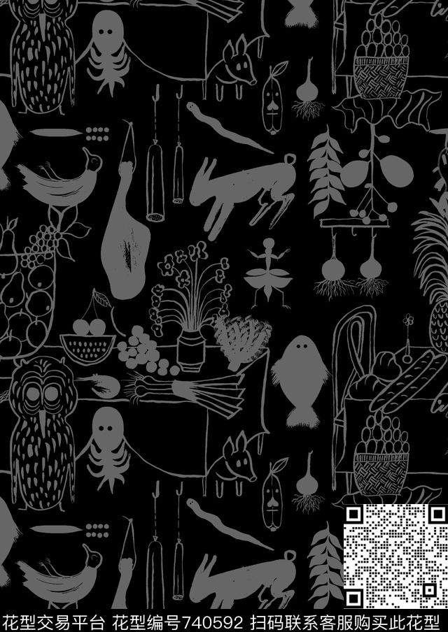 动物插画男装夹克华亿平台抽象手绘T恤印花卫衣加克华亿平台衬衫裤子华亿平台外套华亿平台羽绒服华亿平台时尚潮流潮牌大牌复古英文字欧美高清数码立体传统印花华亿平台下载（图片编号: 740592） - 瓦栏（Walan）