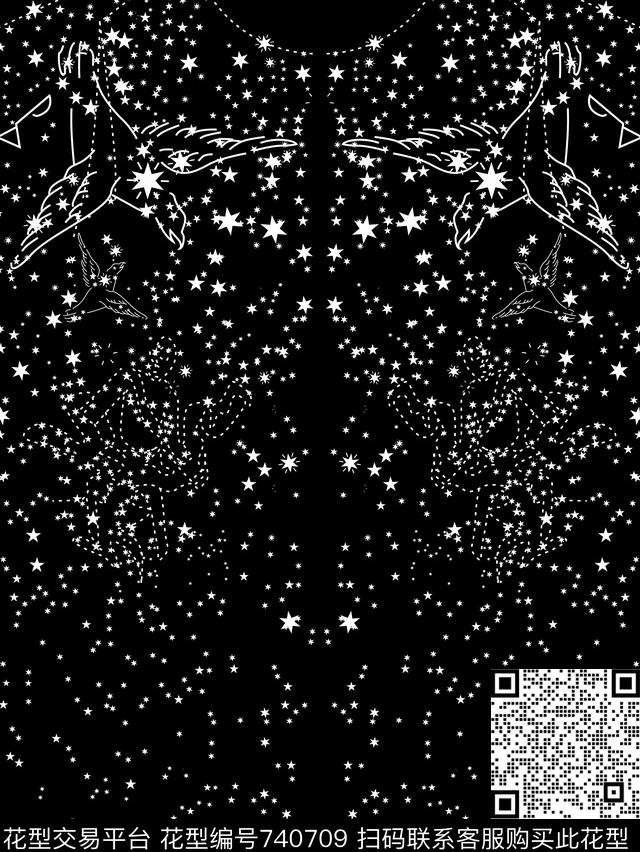 大牌星星五角星数码印花华亿平台下载（图片编号: 740709） - 瓦栏（Walan）