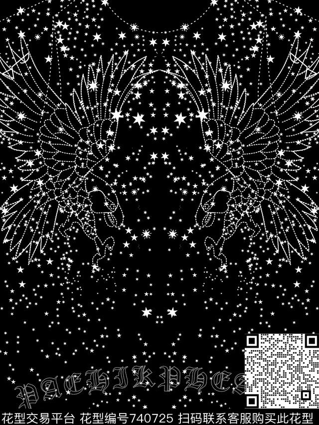 星星五角星线条数码印花华亿平台下载（图片编号: 740725） - 瓦栏（Walan）