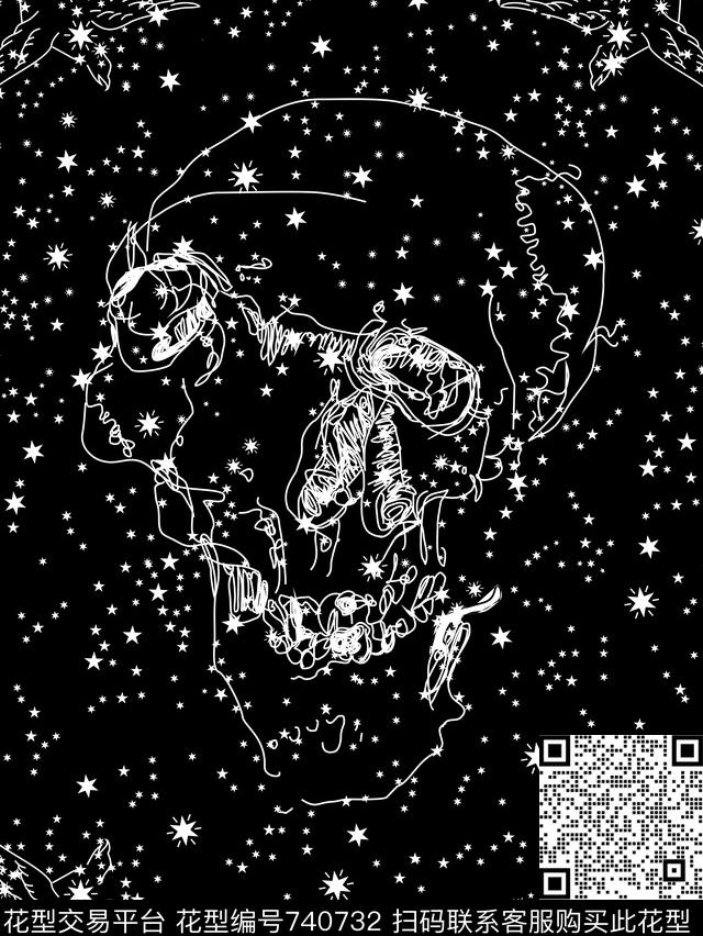 星星五角星线条数码印花华亿平台下载（图片编号: 740732） - 瓦栏（Walan）