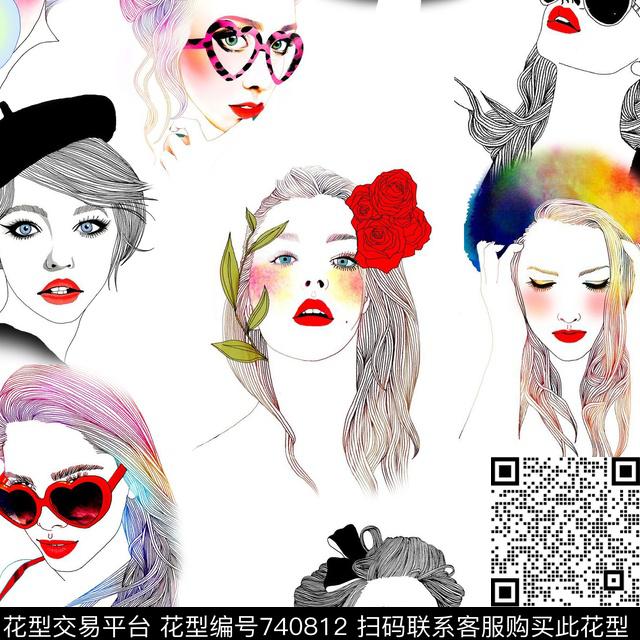 休闲风此华亿平台为1/2跳接饰品数码印花华亿平台下载（图片编号: 740812） - 瓦栏（Walan）