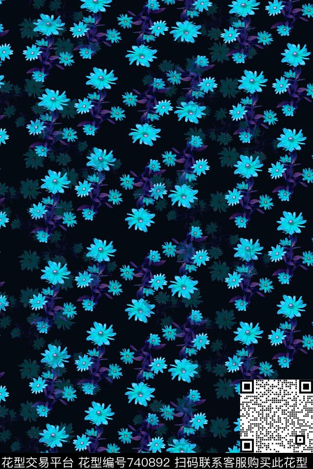 血红花卉透明花数码印花华亿平台下载（图片编号: 740892） - 瓦栏（Walan）