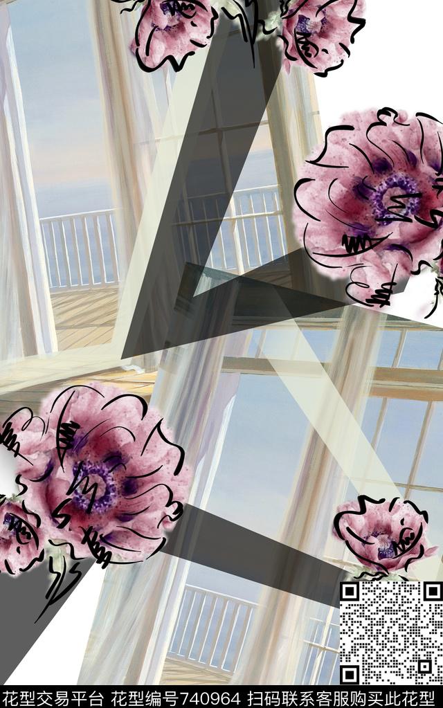 森林雪山风景数码印花华亿平台下载（图片编号: 740964） - 瓦栏（Walan）