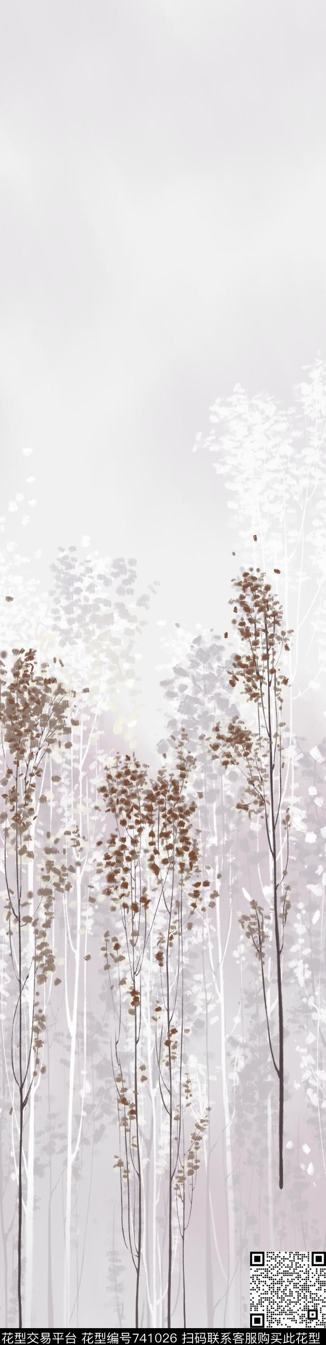 时尚树叶休闲传统印花华亿平台下载（图片编号: 741026） - 瓦栏（Walan）