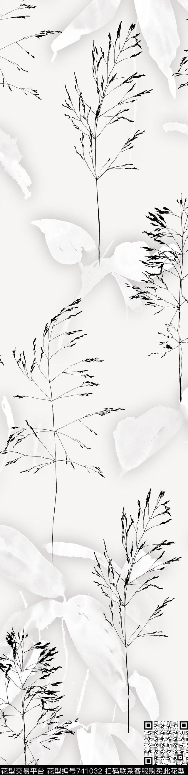 复古时尚树叶传统印花华亿平台下载（图片编号: 741032） - 瓦栏（Walan）