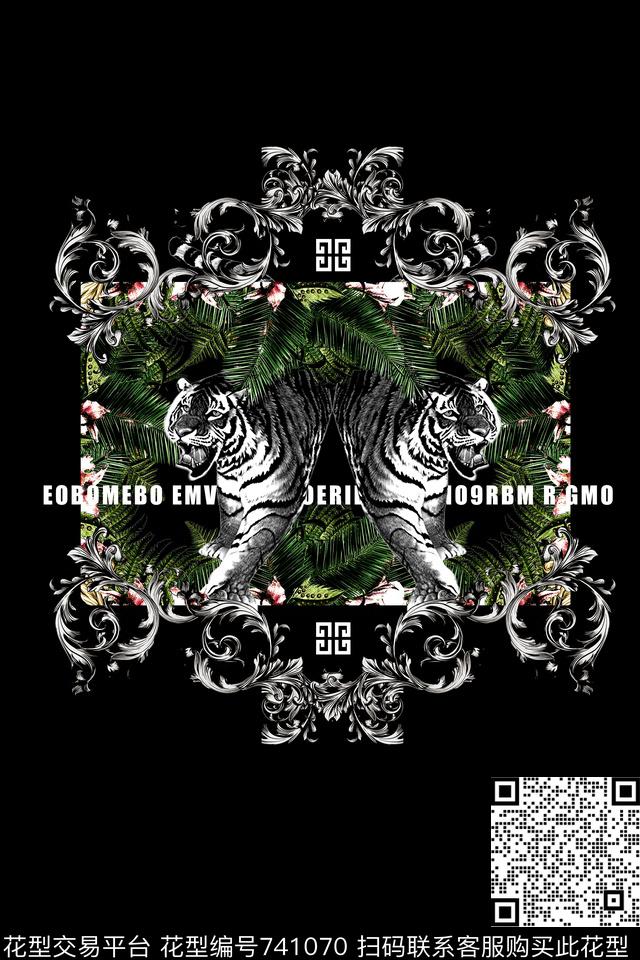 动物花卉叶子欧式花边数码印花华亿平台下载（图片编号: 741070） - 瓦栏（Walan）