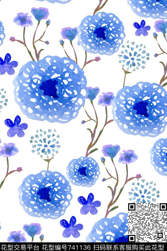 小碎花大花乱花传统印花华亿平台下载（图片编号: 741136） - 瓦栏（Walan）