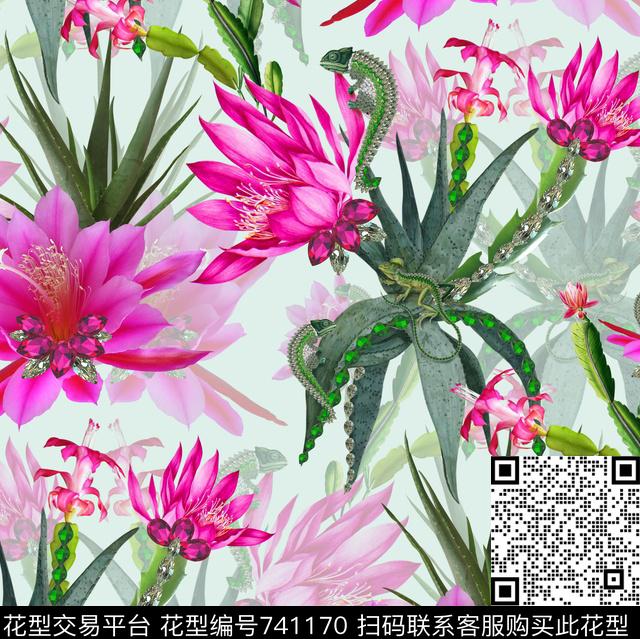 创意大花女装数码印花华亿平台下载（图片编号: 741170） - 瓦栏（Walan）