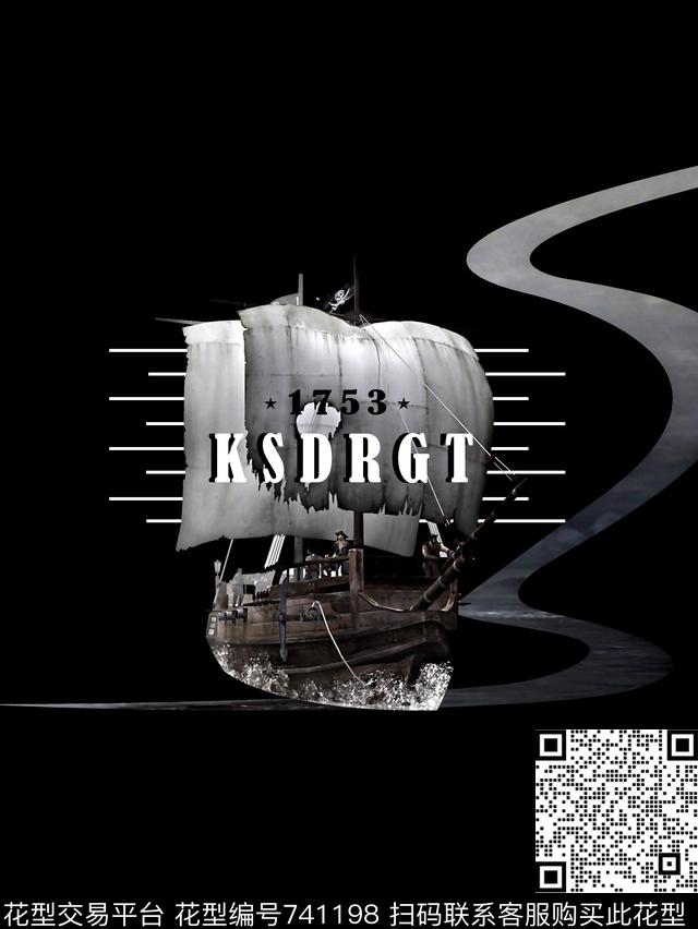 航海风船男装T恤华亿平台数码印花华亿平台下载（图片编号: 741198） - 瓦栏（Walan）