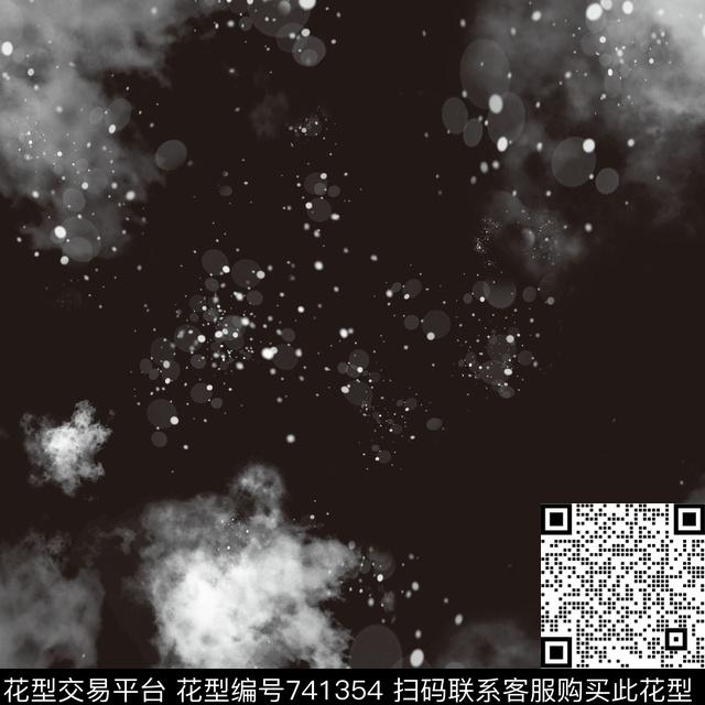 星空黑白点星云数码印花华亿平台下载（图片编号: 741354） - 瓦栏（Walan）