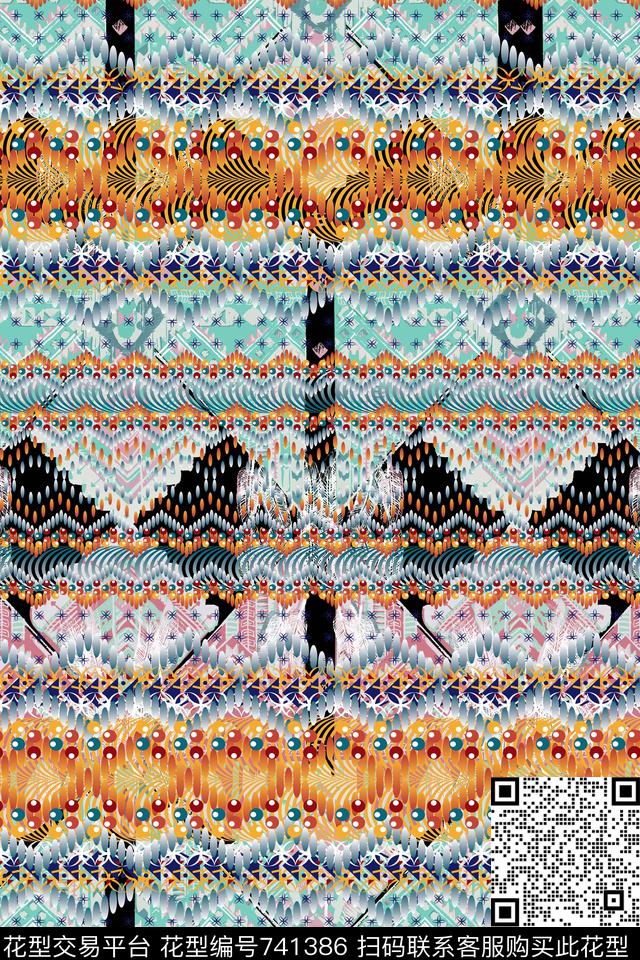 青舞-女装青舞-抽象17-秋冬数码印花华亿平台下载（图片编号: 741386） - 瓦栏（Walan）