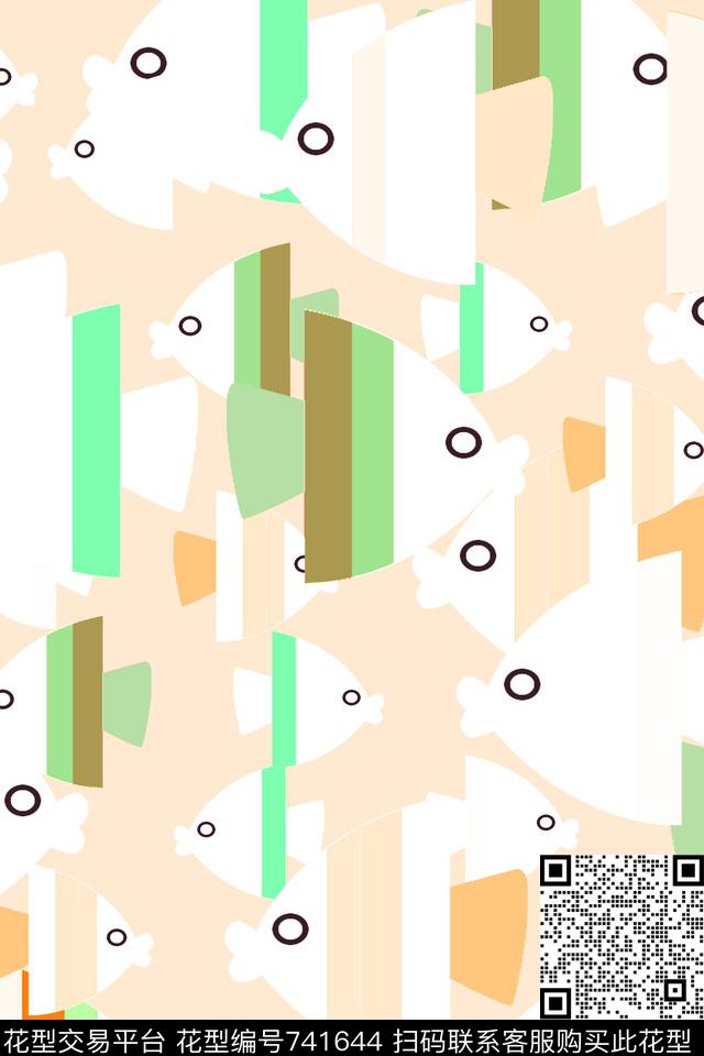 泳装鱼热带传统印花华亿平台下载（图片编号: 741644） - 瓦栏（Walan）