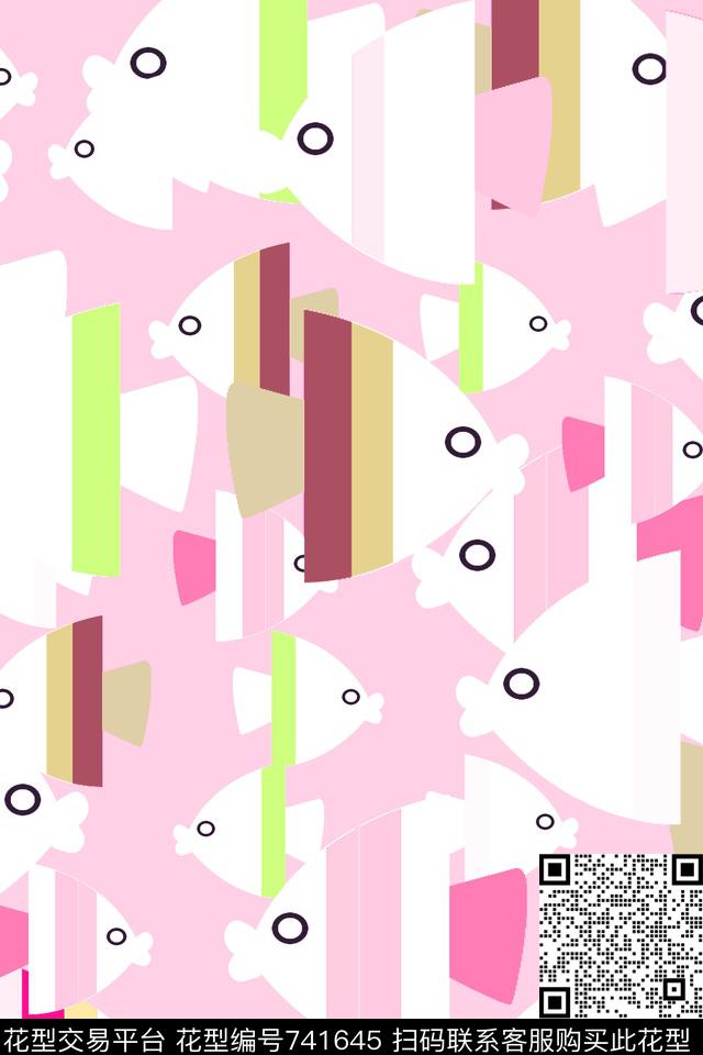 泳装鱼热带传统印花华亿平台下载（图片编号: 741645） - 瓦栏（Walan）