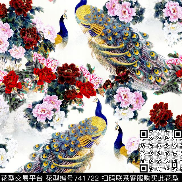 女装大方巾定位数码印花华亿平台下载（图片编号: 741722） - 瓦栏（Walan）