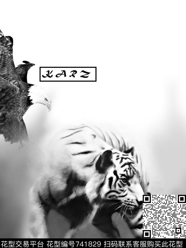 老虎鹰男装T恤华亿平台数码印花华亿平台下载（图片编号: 741829） - 瓦栏（Walan）