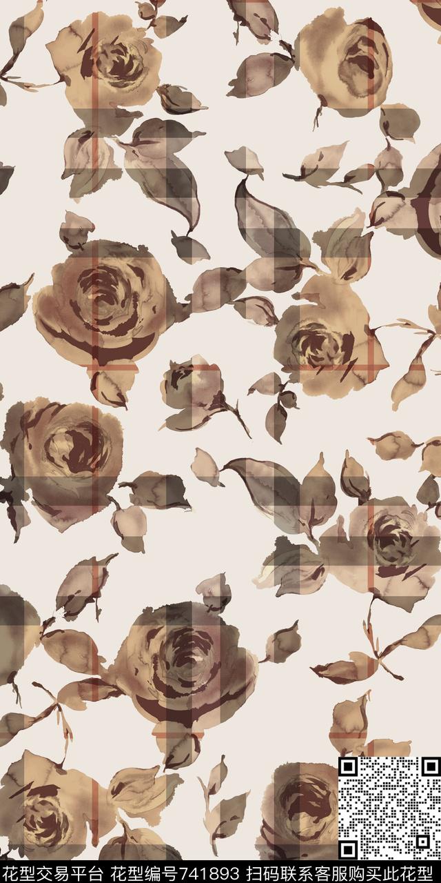 玫瑰小碎花花朵数码印花华亿平台下载（图片编号: 741893） - 瓦栏（Walan）