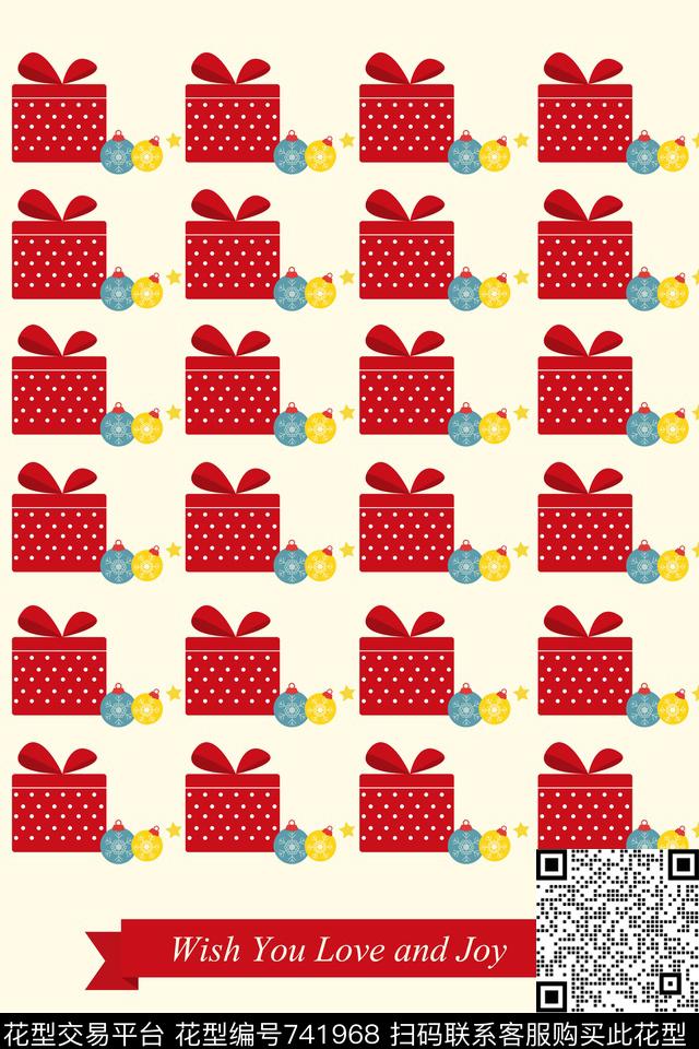 卡通礼物彩球传统印花华亿平台下载（图片编号: 741968） - 瓦栏（Walan）