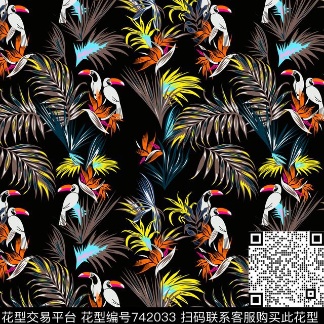 叶子树叶热带传统印花华亿平台下载（图片编号: 742033） - 瓦栏（Walan）