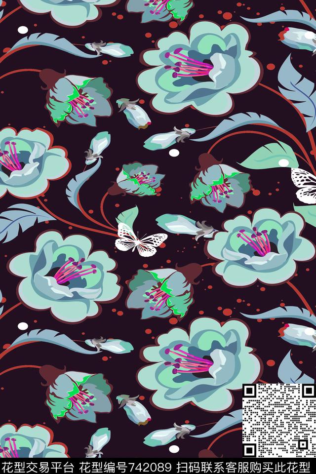 植物纹生活童装传统印花华亿平台下载（图片编号: 742089） - 瓦栏（Walan）