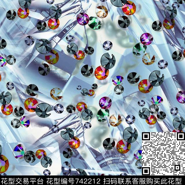 趣味宝石数码印花华亿平台下载（图片编号: 742212） - 瓦栏（Walan）