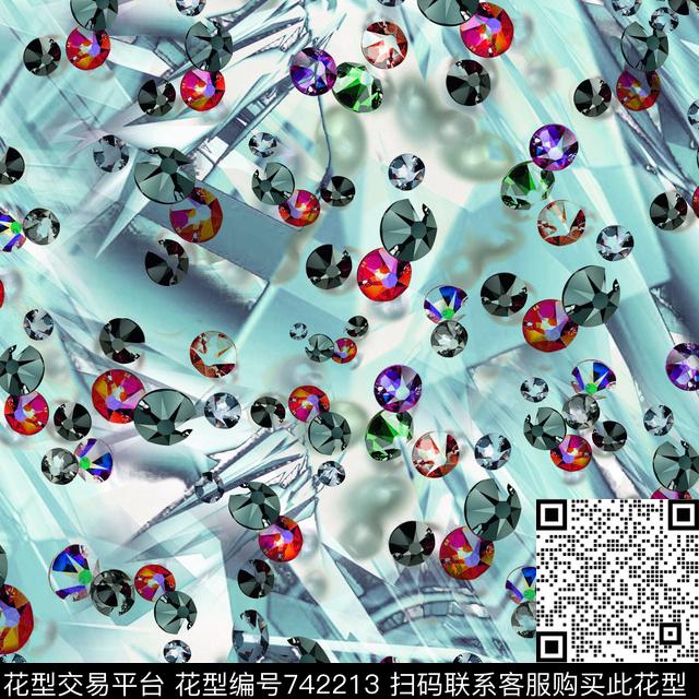 趣味宝石数码印花华亿平台下载（图片编号: 742213） - 瓦栏（Walan）
