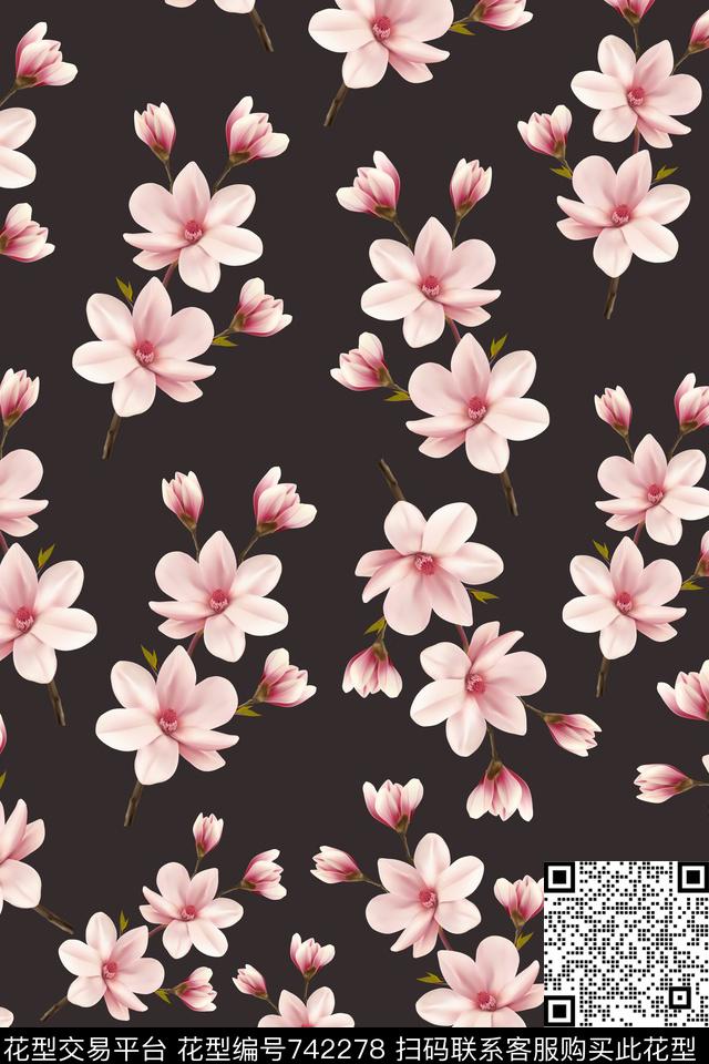 小碎花花朵花卉数码印花华亿平台下载（图片编号: 742278） - 瓦栏（Walan）