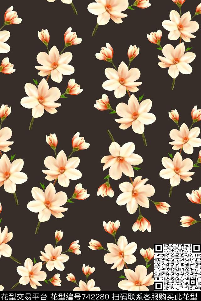 小碎花花朵花卉数码印花华亿平台下载（图片编号: 742280） - 瓦栏（Walan）