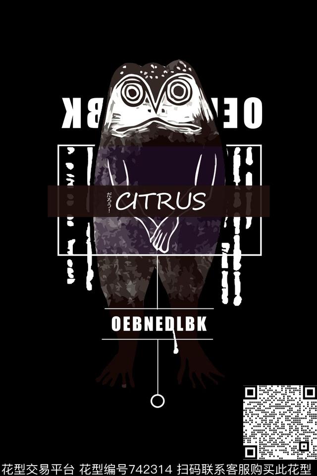 卡通英文复古数码印花华亿平台下载（图片编号: 742314） - 瓦栏（Walan）