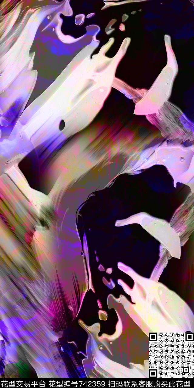 抽象几何数码数码印花华亿平台下载（图片编号: 742359） - 瓦栏（Walan）