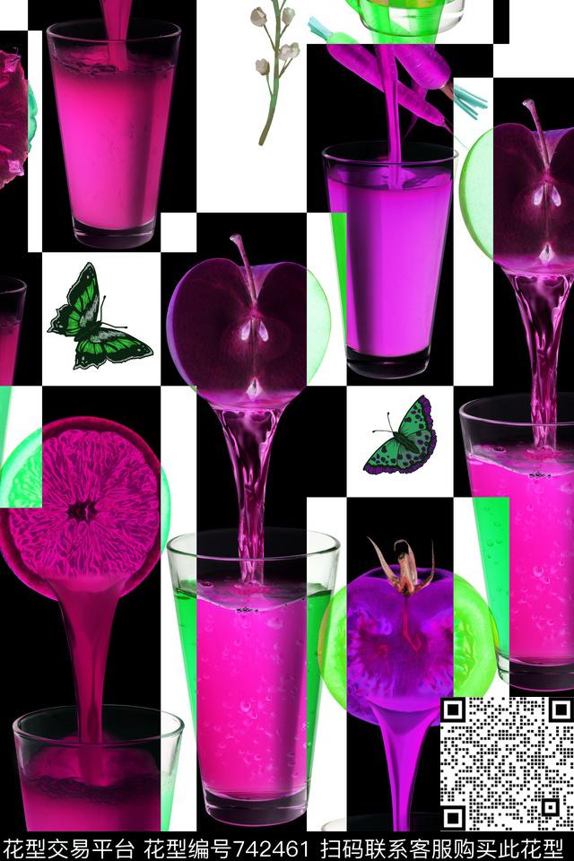 饮料柠檬趣味数码印花华亿平台下载（图片编号: 742461） - 瓦栏（Walan）