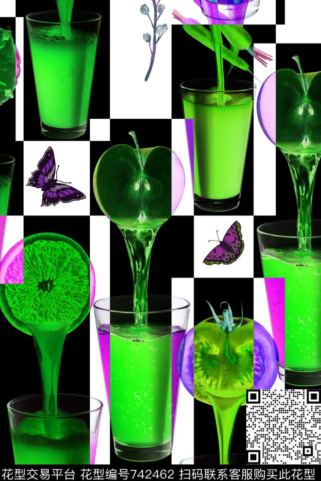 饮料柠檬趣味数码印花华亿平台下载（图片编号: 742462） - 瓦栏（Walan）