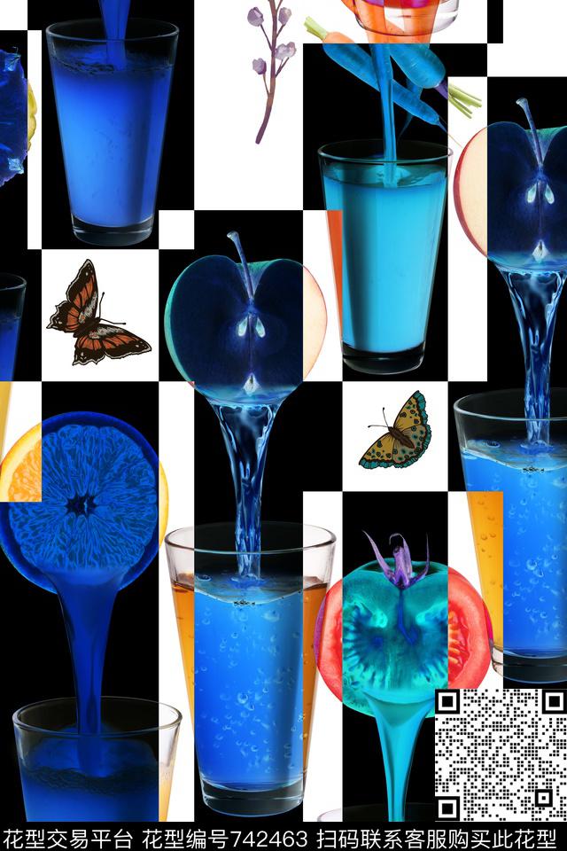 饮料柠檬趣味数码印花华亿平台下载（图片编号: 742463） - 瓦栏（Walan）