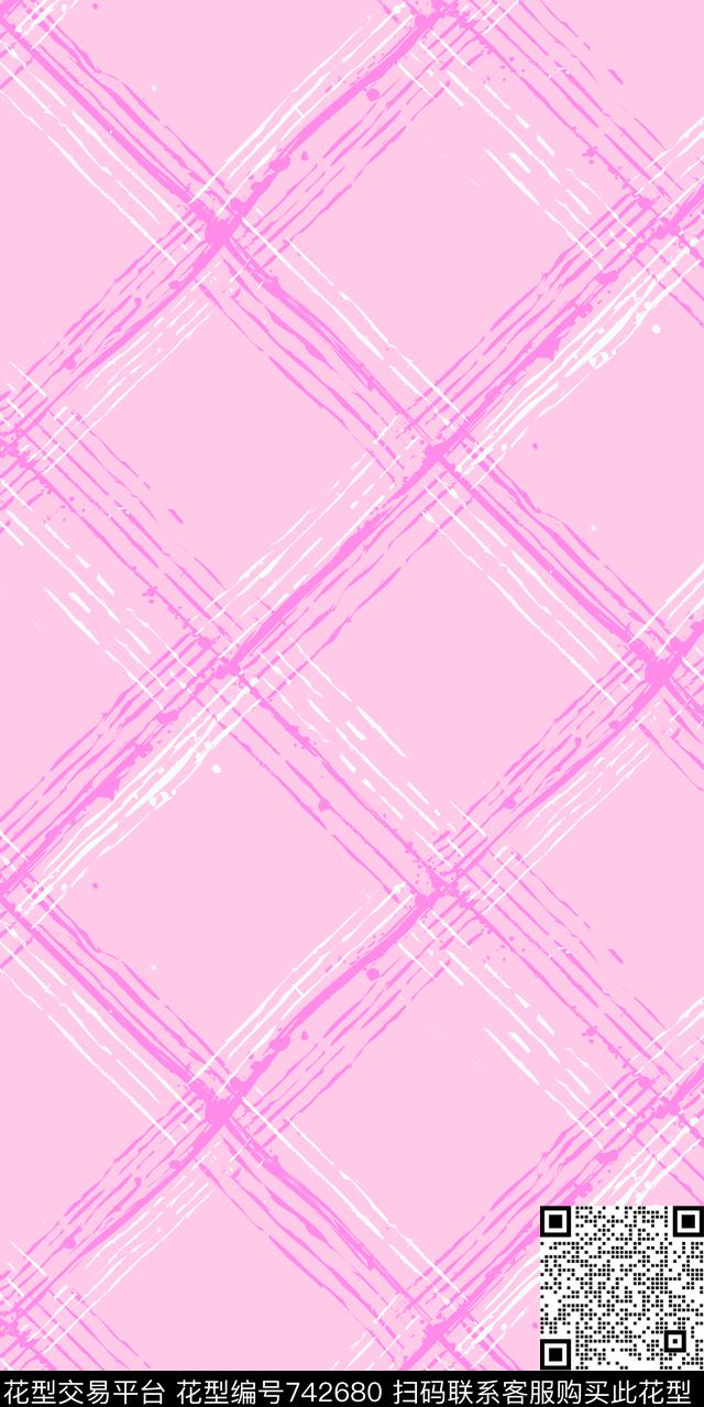 男装手绘格子格子传统印花华亿平台下载（图片编号: 742680） - 瓦栏（Walan）