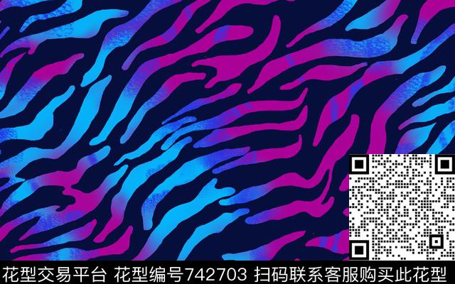 斑马纹动物皮毛动物纹数码印花华亿平台下载（图片编号: 742703） - 瓦栏（Walan）