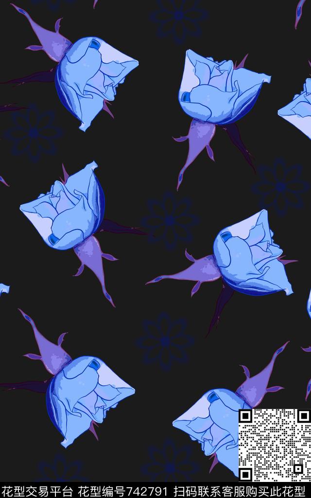 花卉数码印花华亿平台下载（图片编号: 742791） - 瓦栏（Walan）