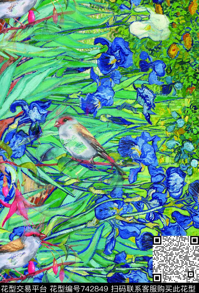 水仙花花朵花卉数码印花华亿平台下载（图片编号: 742849） - 瓦栏（Walan）